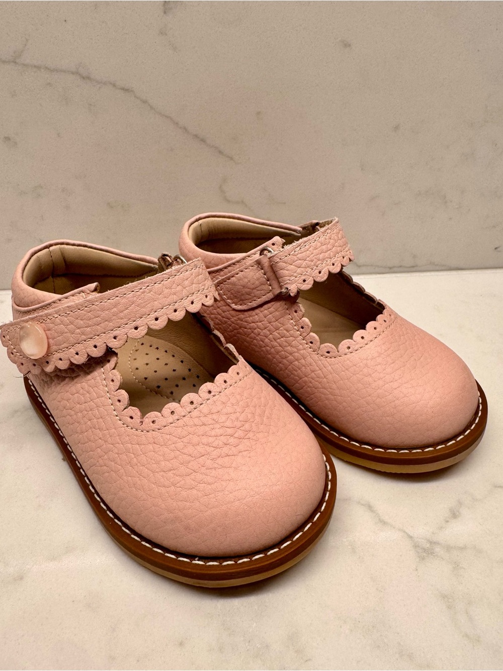 Elephantito Pink Scallop Mary Jane Shoes | Toddler Girl | US Size 5